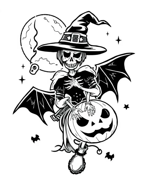 Flash de tatouage Halloween : conceptions de flash de tatouage Halloween