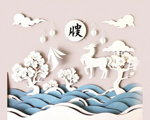 Forme d'art traditionnel chinois en PNG : papier découpé chinois