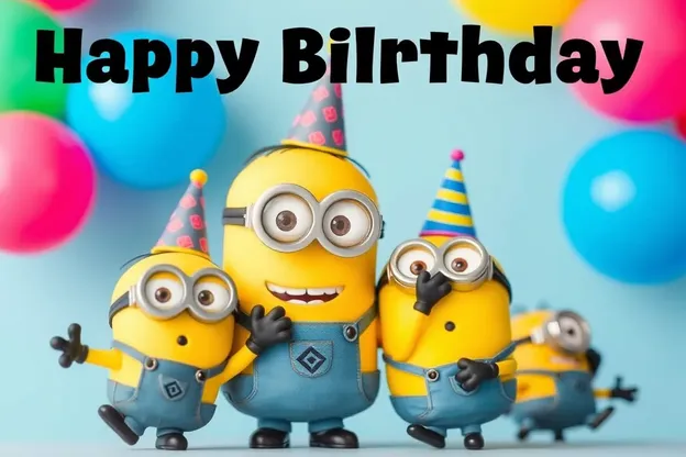 Fête d'anniversaire des Minions dans un océan d'images heureuses