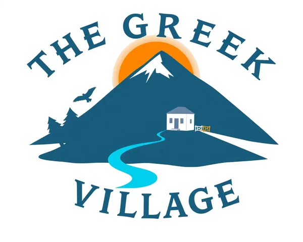 Greek Village Logo PNG Icon Design - Conception d'icône de logo du village grec en PNG