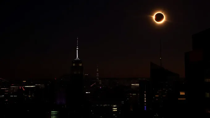 Heure de l'éclipse solaire à New York City en 2025