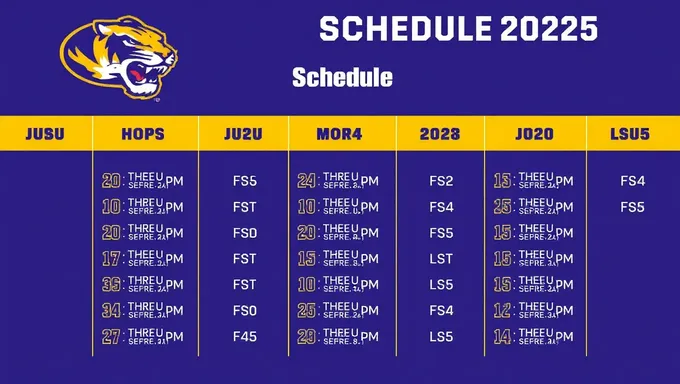 Horaires de LSU 2025 comprennent des matchs de rivalité