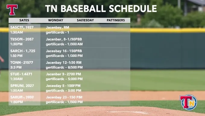 Horaires du baseball du Tennessee 2025 publiés officiellement