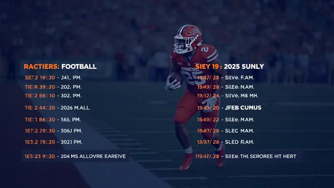 Horaires du football des Orange de Syracuse pour 2025 annoncés