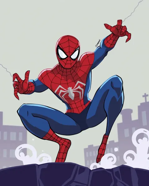 Icone de Spiderman en image de cartoon