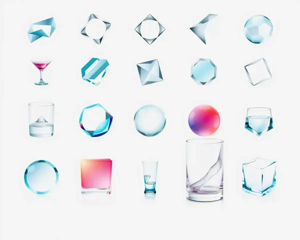 Icones PNG de morphisme de verre pour le développement web