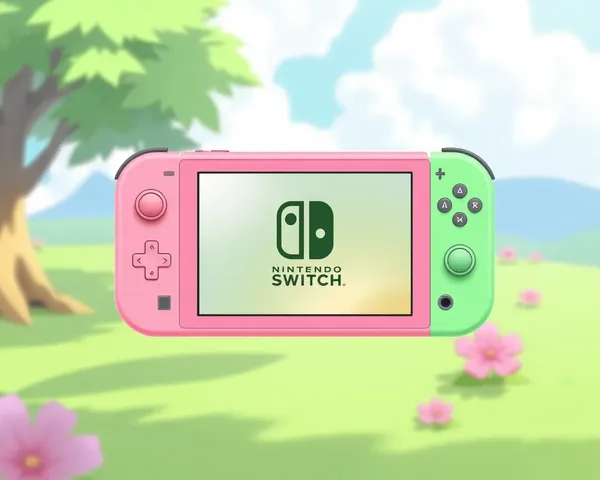 Icônes Nintendo Switch en rose et vert transparence format