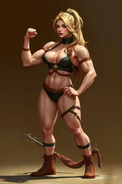 Illustration d'animation hentai de fille aux muscles