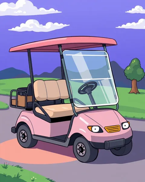 Illustration de Golf Cart en Dessin Animé Créée Aujourd'hui