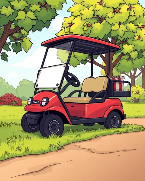 Illustration de cart de golf en cartoon disponible maintenant