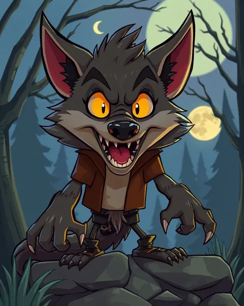 Illustration de cartoon de loup-garou : une illustration d'animation légendaire