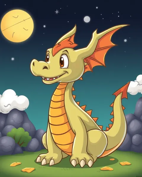 Illustration de dragon cartoon créée