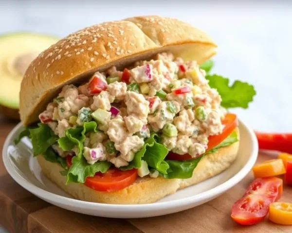 Illustration de sandwich de thon à la salade en format PNG