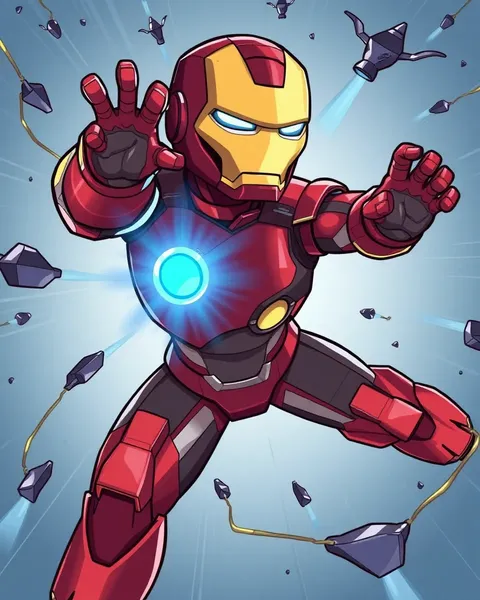 Illustrations d'Iron Man de cartoon