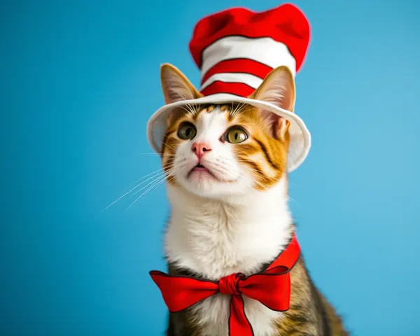 Illustrations de chats portant un chapeau montrent une créativité fantaisiste