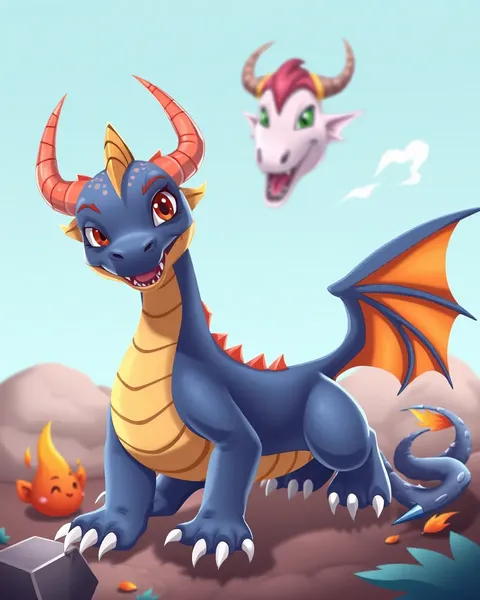 Illustrations de dragon sous forme de cartoon