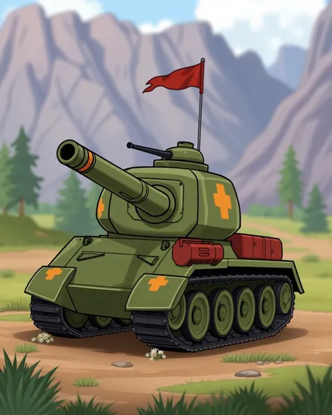 Illustrations de tanks de cartoon : Machines de guerre colorées