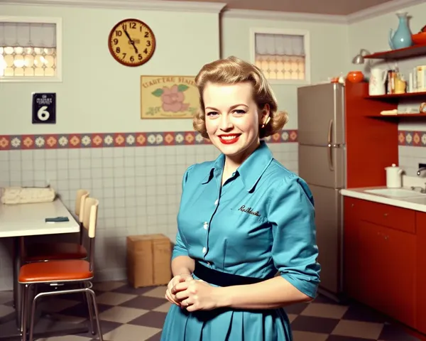 Image PNG de femme au foyer des années 1950 retro