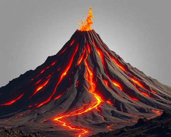 Image PNG de paysage de montagne volcanique