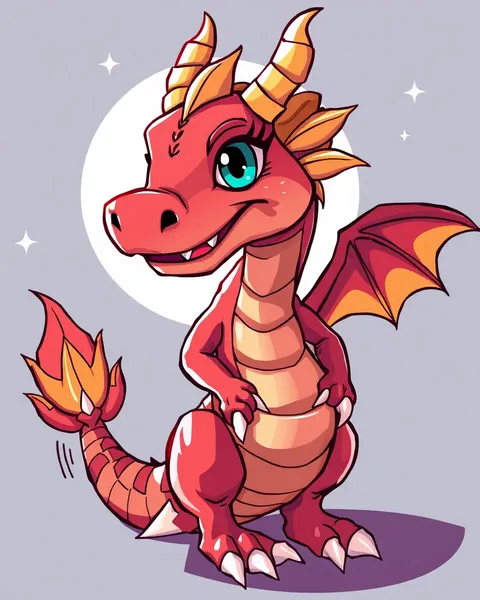 Image d'un dragon en cartoon qui hurle