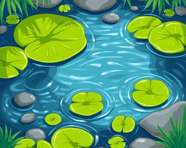 Image de PNG de l'eau du lac propre et cartoon