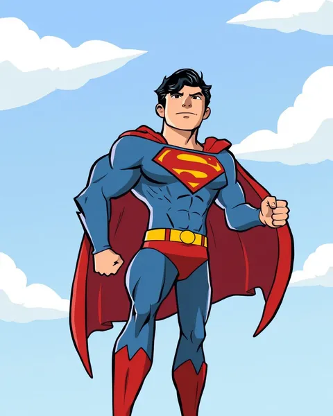 Image de Superman en cartoon : conception iconique de DC Comics