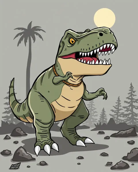 Image de T-Rex Cartoon : Conception de Design de Dinosaure Whimsical