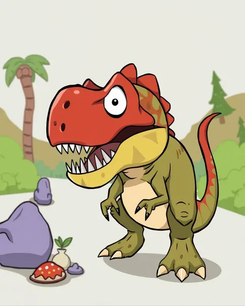 Image de T-Rex Cartoon : Illustration de Tyrannosaurus Rex en Bande Dessinée