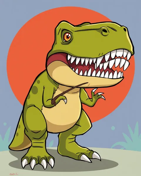 Image de T-Rex de Cartoon : Art de Cartoon de Dinosaure