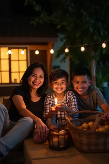 Image de bonne nuit de la famille dans une atmosphère calme