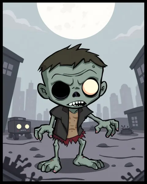 Image de cartoon comique d'un zombie