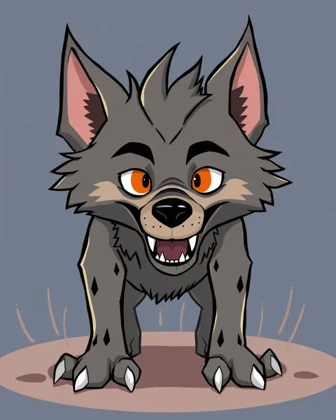 Image de cartoon d'un visage de loup-garou