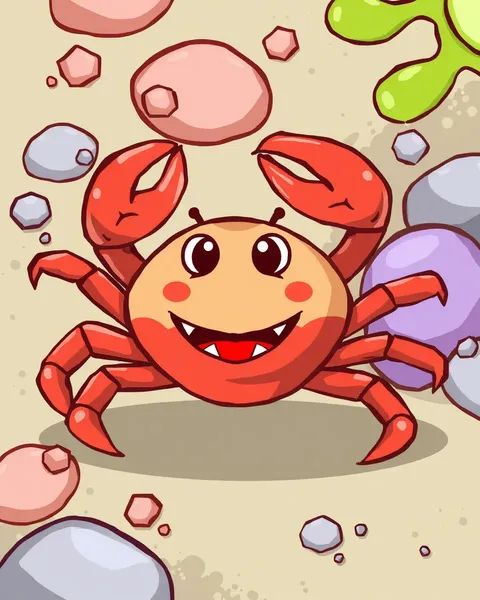 Image de cartoon d'une face de crabe