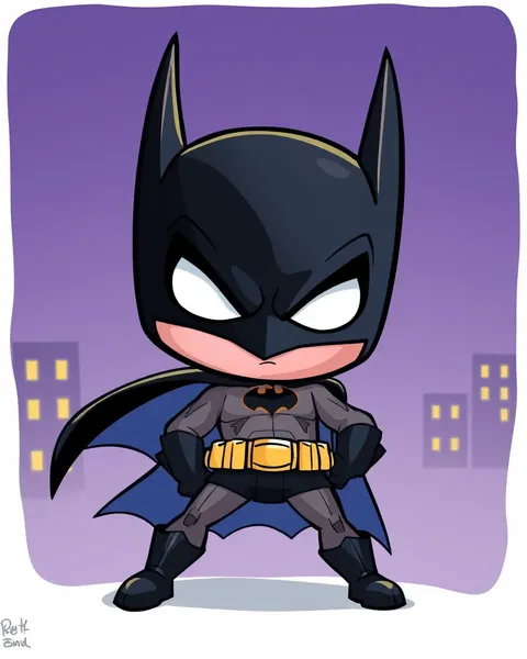 Image de cartoon de Batman : logo iconique du superhéros DC Comics