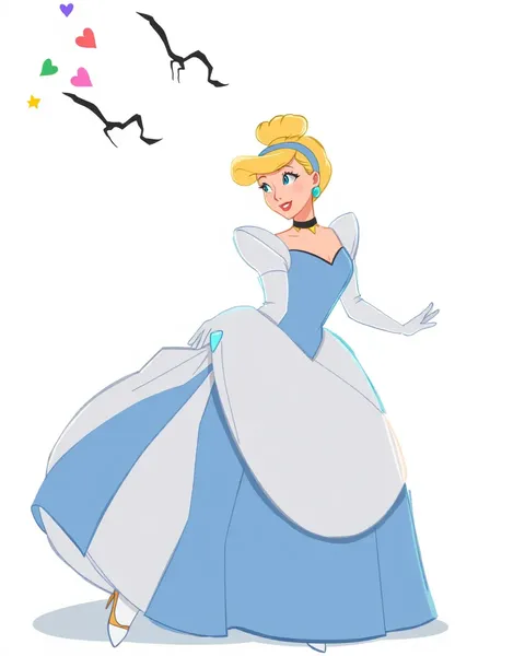 Image de cartoon de Cendrillon : artwork de conte de fées charmant et rêveur