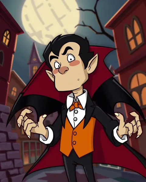 Image de cartoon de Dracula : chef-d'œuvre visuel de fantasy sombre