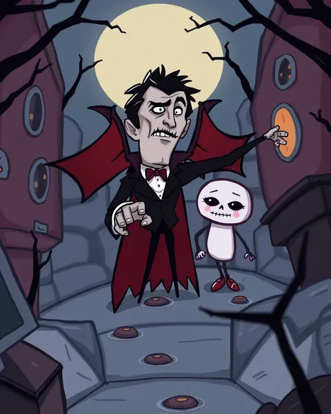 Image de cartoon de Dracula : une forme de cartoon effrayante