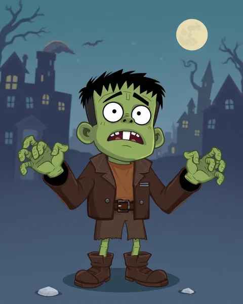 Image de cartoon de Frankenstein allume l'imagination partout et maintenant