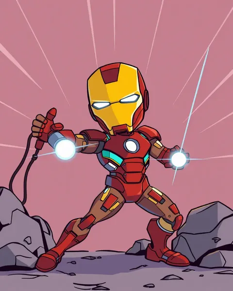 Image de cartoon de Iron Man : Image de cartoon de Iron Man