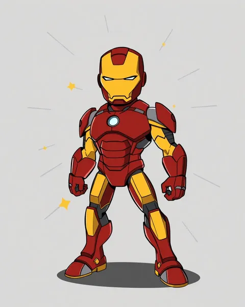 Image de cartoon de Iron Man : image de cartoon de Iron Man