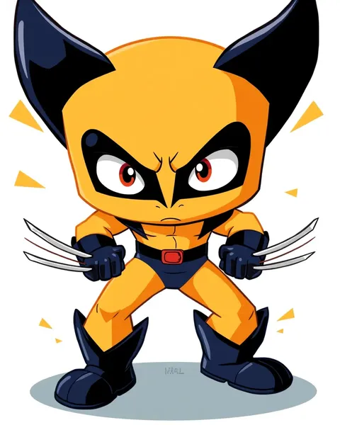 Image de cartoon de Wolverine classique en style coloré