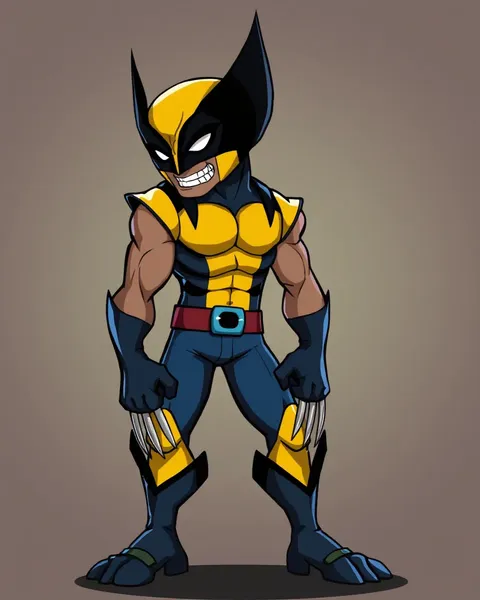 Image de cartoon de Wolverine en pose d'action