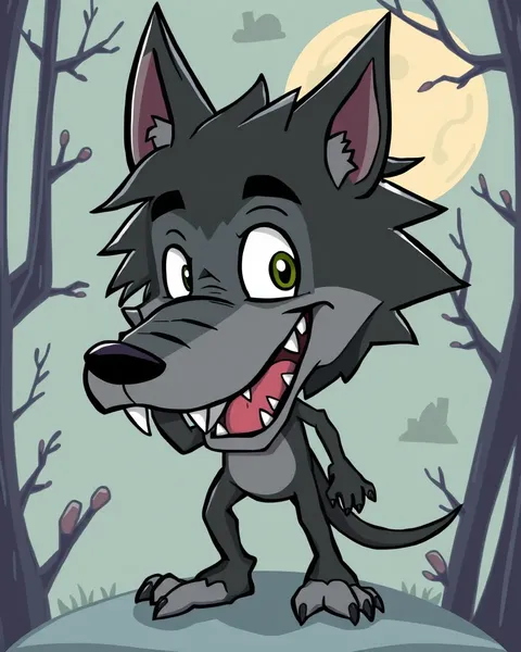 Image de cartoon de loup-garou : illustration de créature surnaturelle