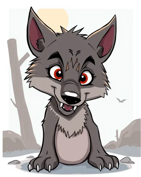 Image de cartoon de loup-garou avec fourrure