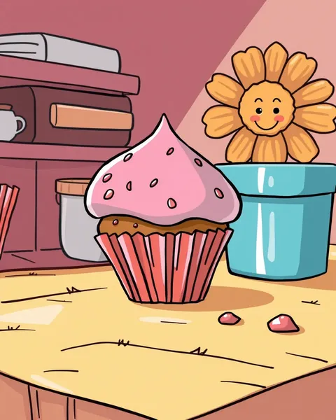 Image de cartoon de muffin : description de l'image de cartoon de muffin