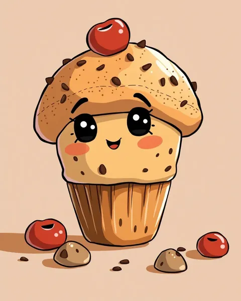 Image de cartoon de muffin : description de l'image de cartoon de muffin