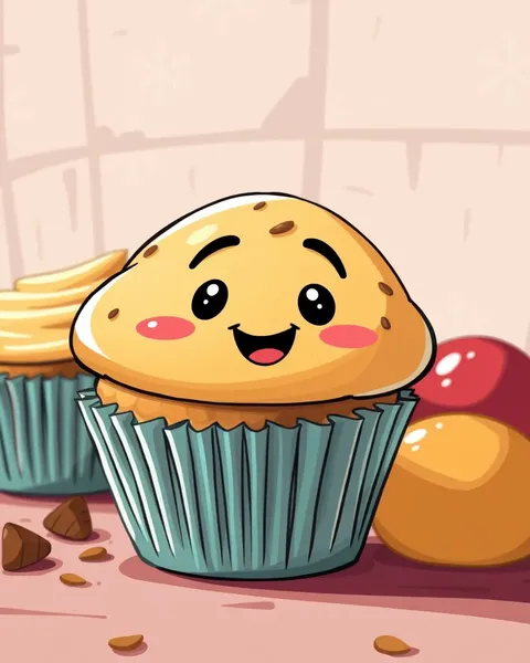 Image de cartoon de muffin : description de l'image de cartoon de muffin