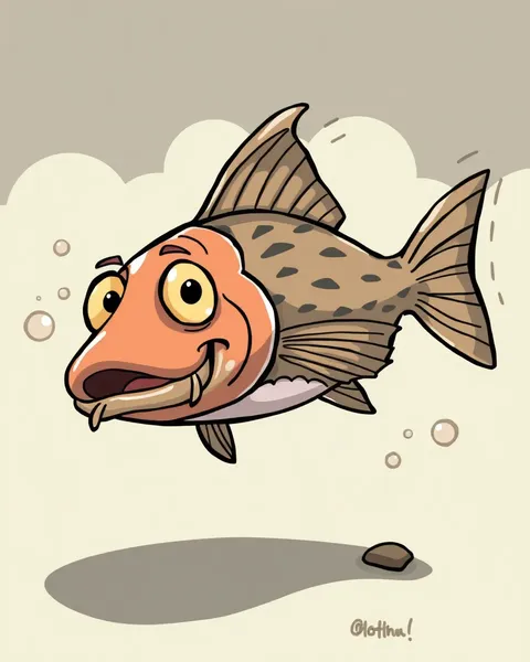 Image de cartoon de poisson-chat : image de poisson-chat en cartoon