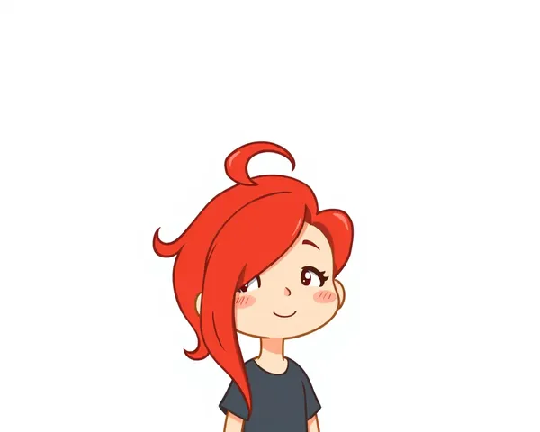 Image de cheveux roux de cartoon en format PNG