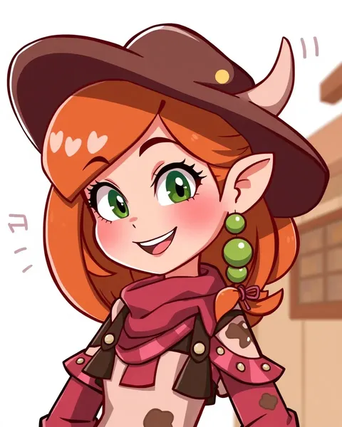 Image de cowgirl de cartoons : une combinaison artistique unique